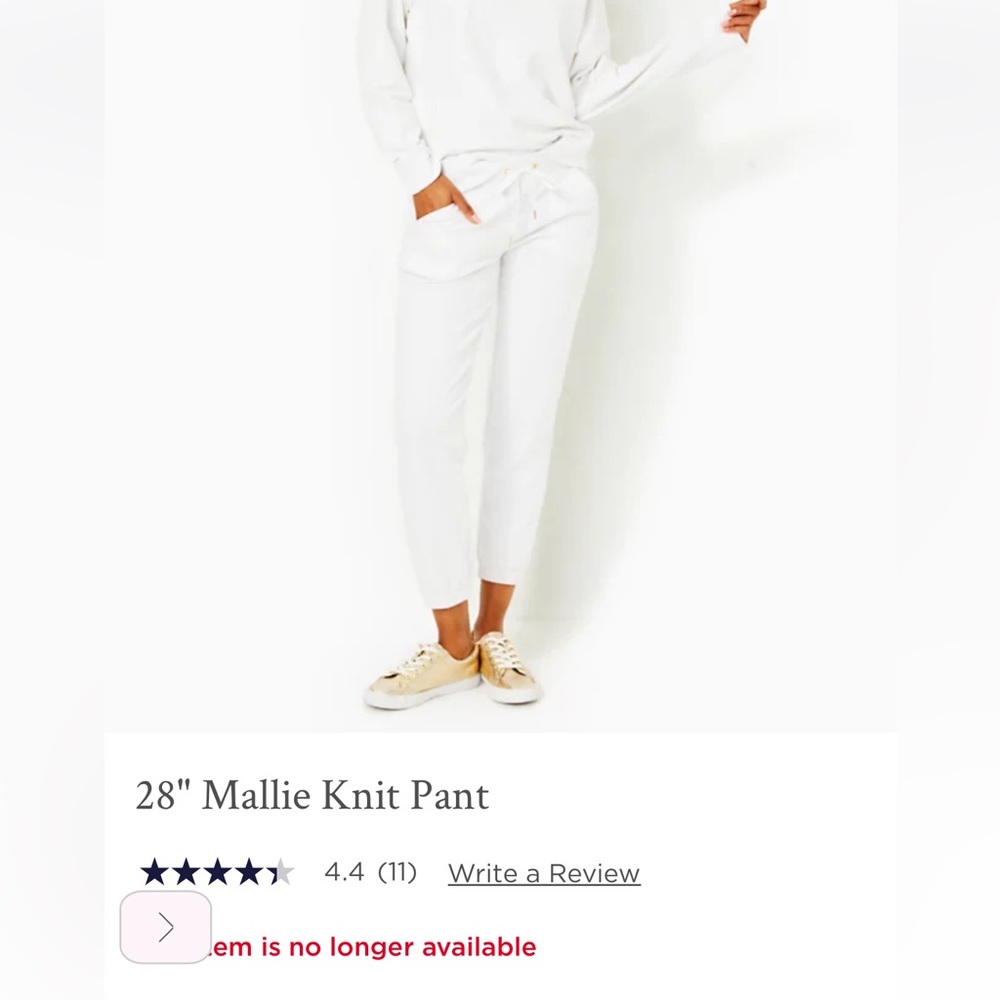 Lilly Pulitzer Mallie Knit Pant in Resort White, size xl